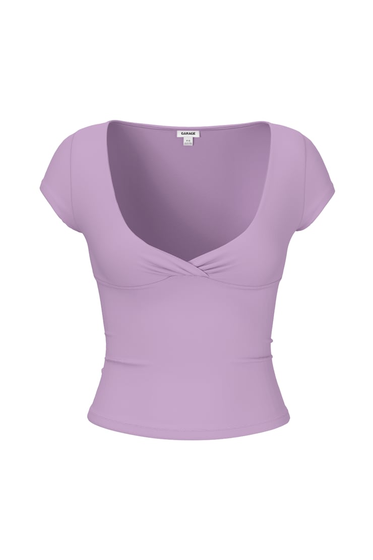 Sleek Crossover T-Shirt, Charged Lilac Purple, large
