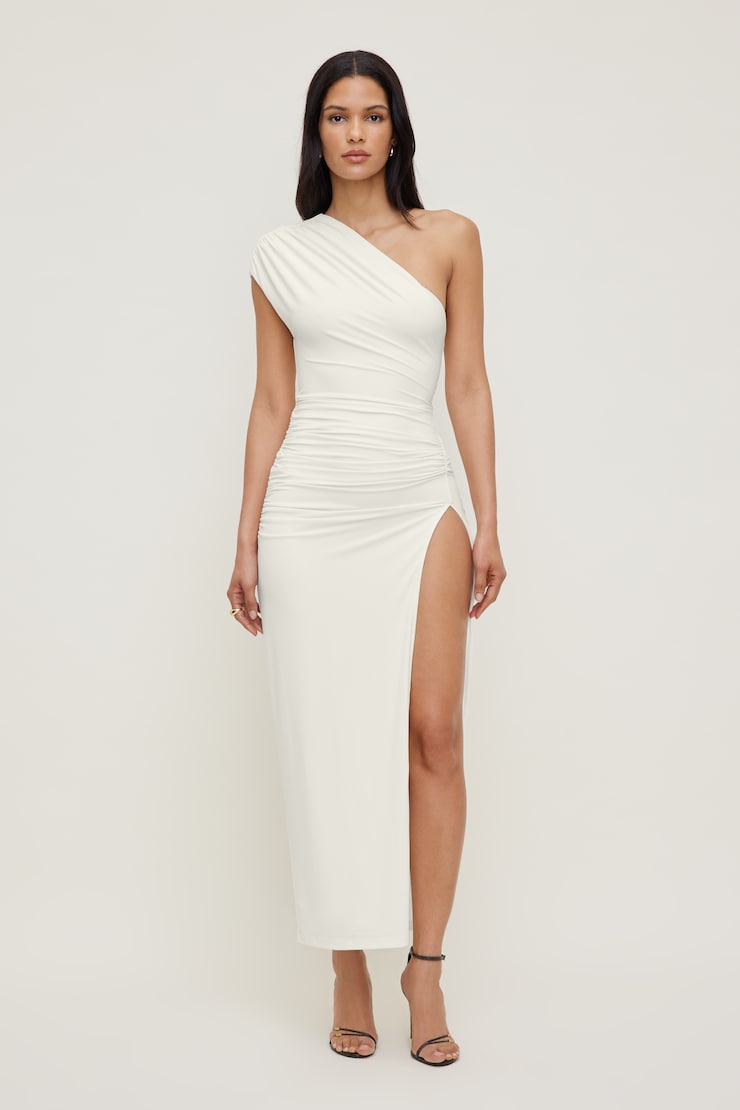 Sculpt Slit Maxi Dress Snow White large