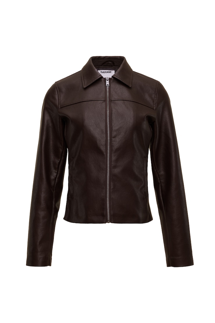 Faux-Leather Worker Jacket
