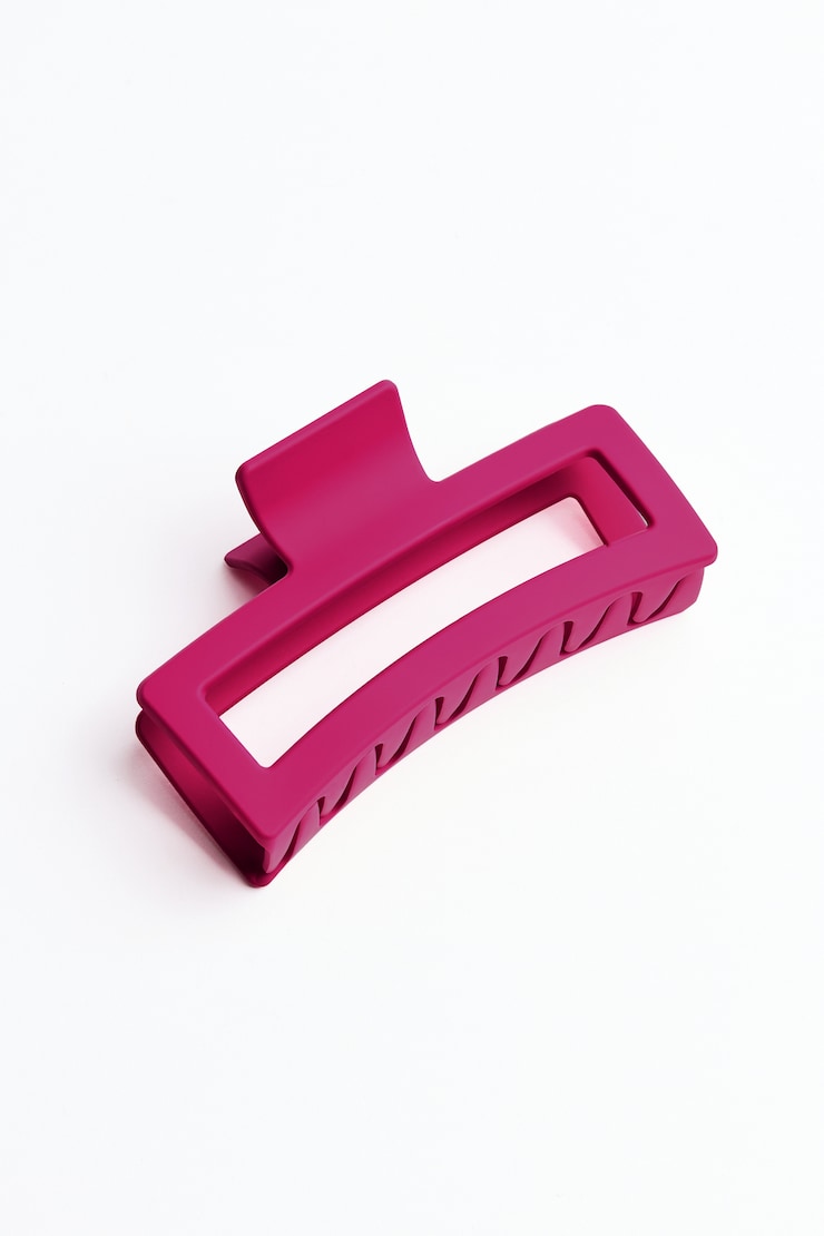 Oversized Rectangle Claw Clip, Raspberry Cheeks Pink, large