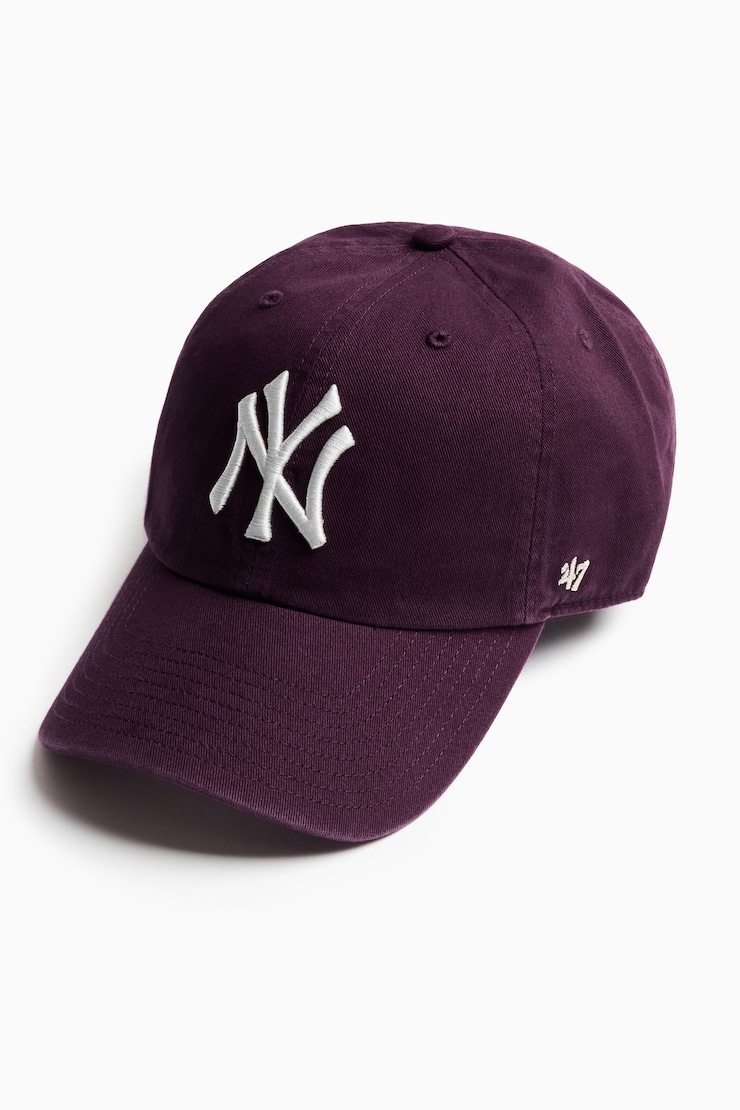 47 BRAND Clean Up Cap - NY, Wild Berry Maroon/White, large