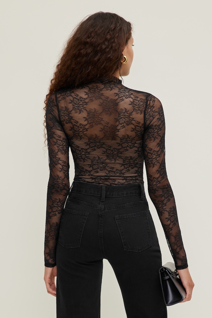 Jaden Lace Bodysuit Jet Black large