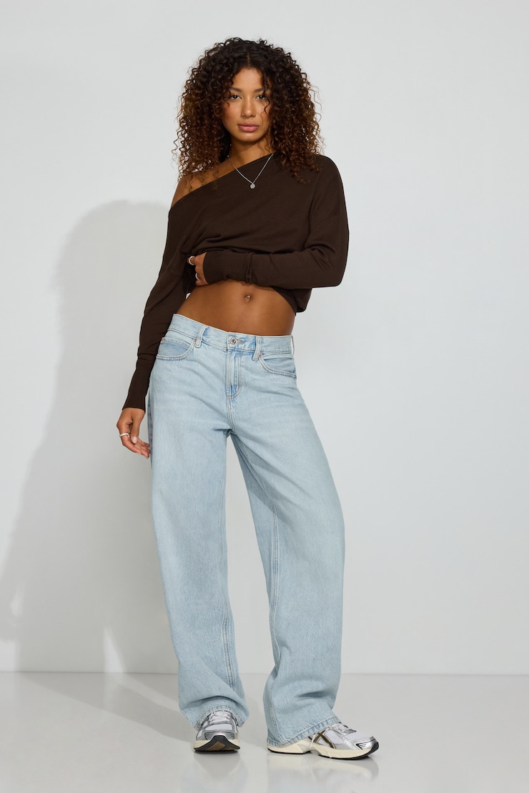 Low Rise Baggy Jeans, Carden Blue, large