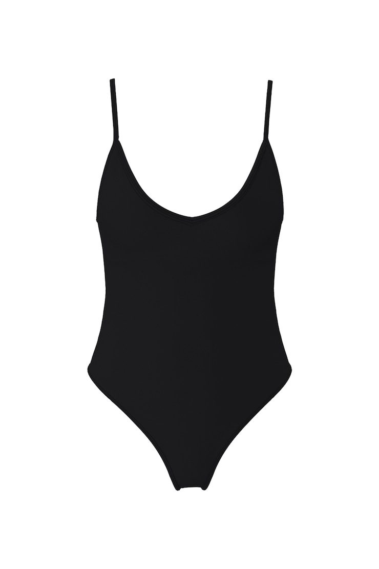 Active Plunge Bodysuit, Jet Black, large