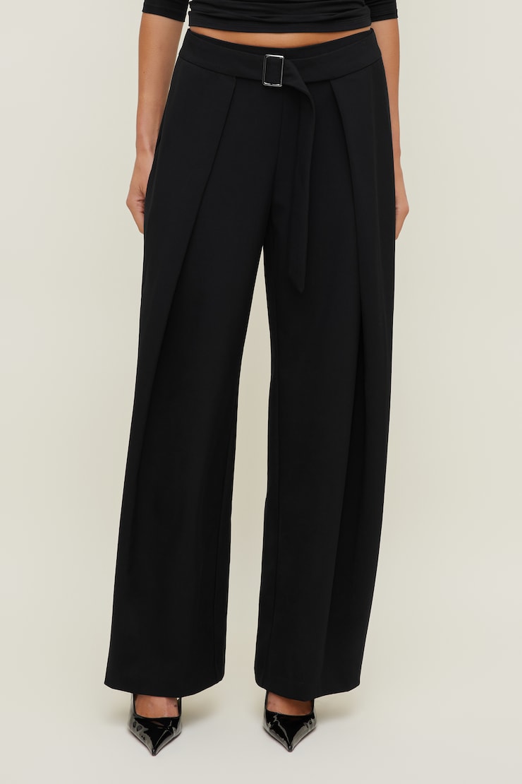 Pantalon à plis Tate Noir encre large
