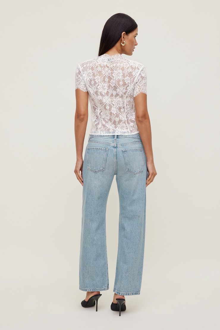 Lace Short Sleeve Blouse