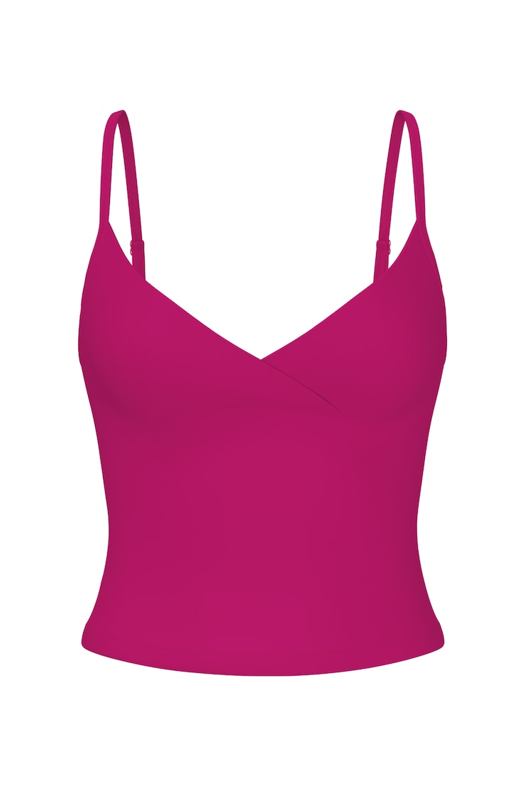 Sleek Crossover Cami Top, Raspberry Cheeks Pink, large