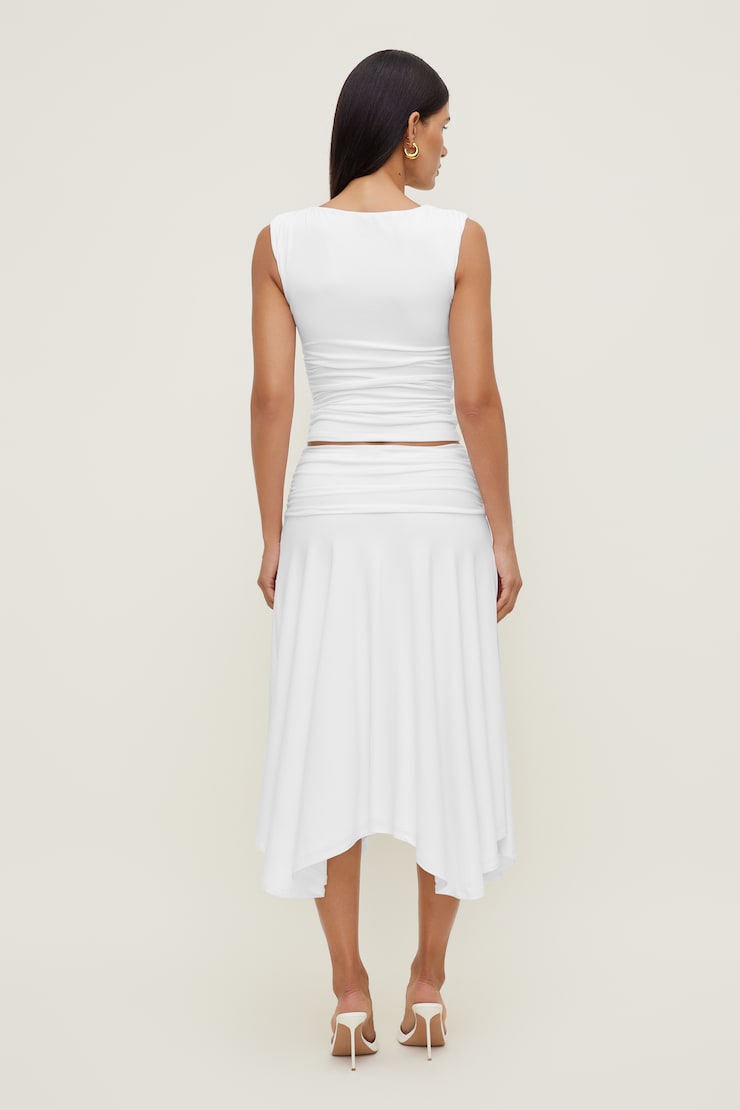 Sculpt Asymmetric Midi Skirt