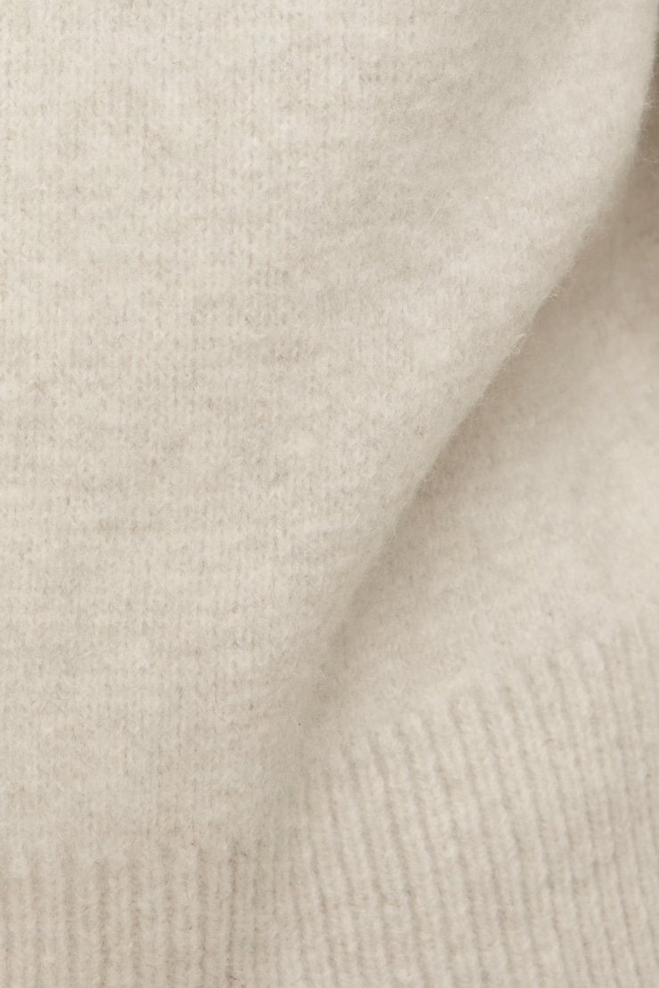 Boxy Zip Cardigan Rainy Day Beige large