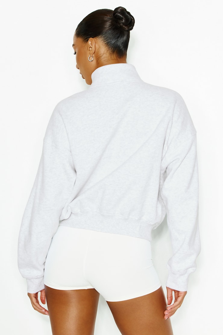 UltraFleece Mock Neck Zippie, Spring Grey Mix, large