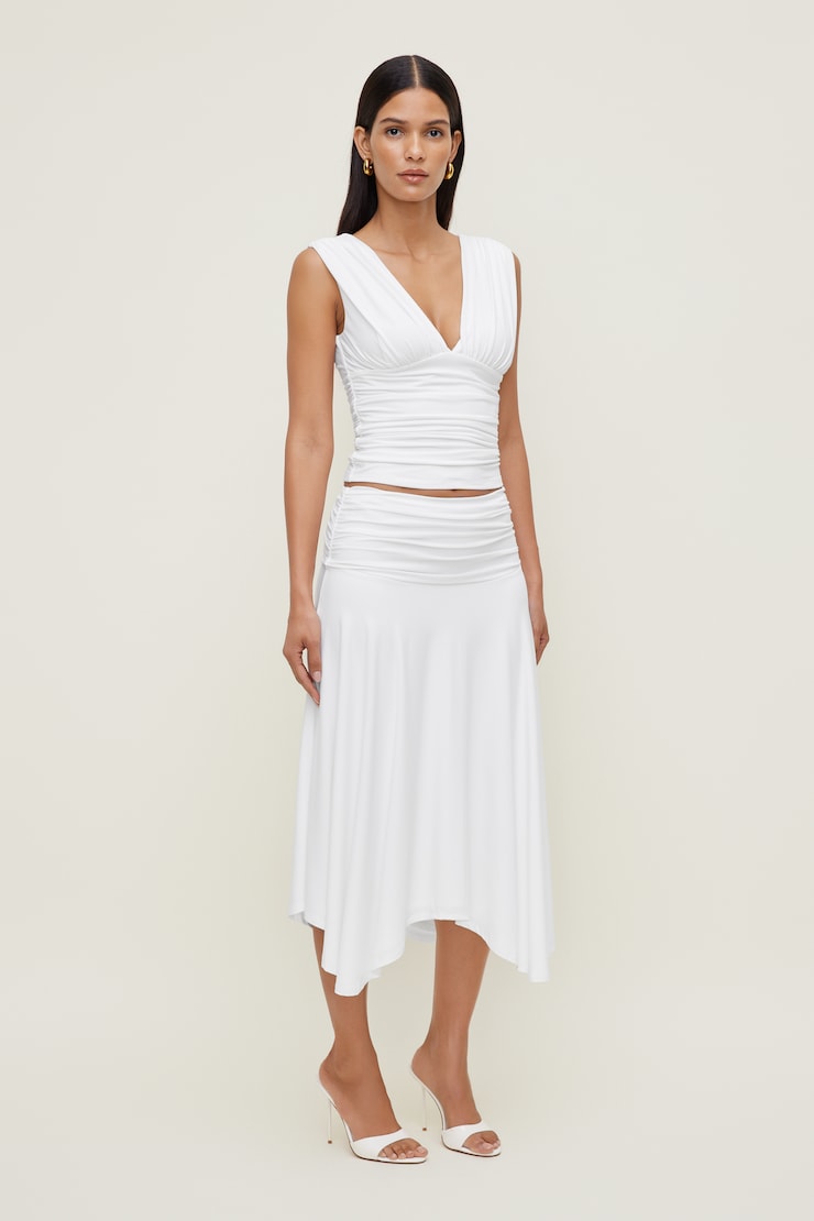 Camisole sculptante à col plongeant Blanc éclatant large