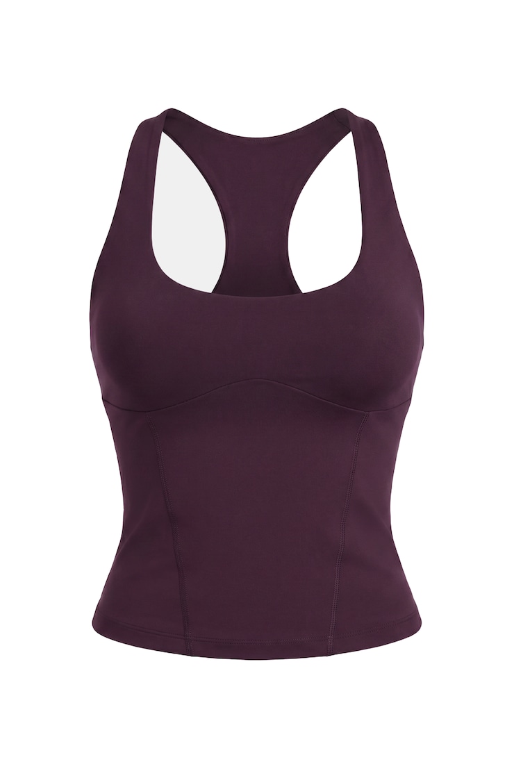 Active Racerback Corset Top, Wild Berry Maroon, large