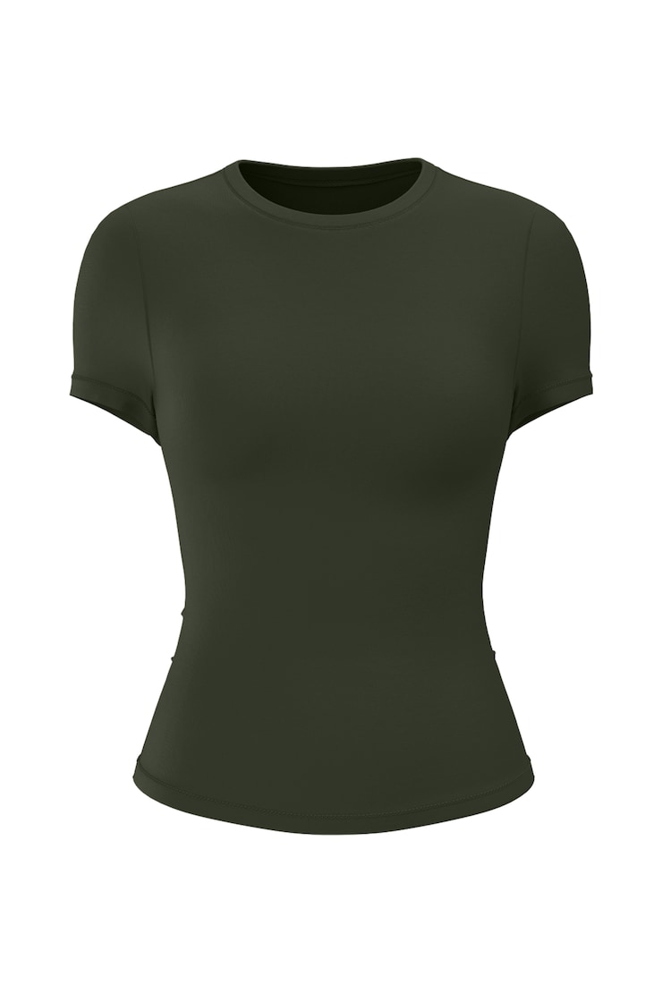 Baretouch Crewneck T-Shirt, Olive Obsession, large