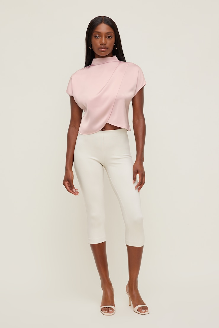 Ella Layered Satin Blouse Pale Lilac Pink large