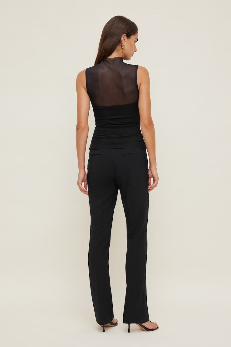 Sheer Mesh Tank Top Jet Black large