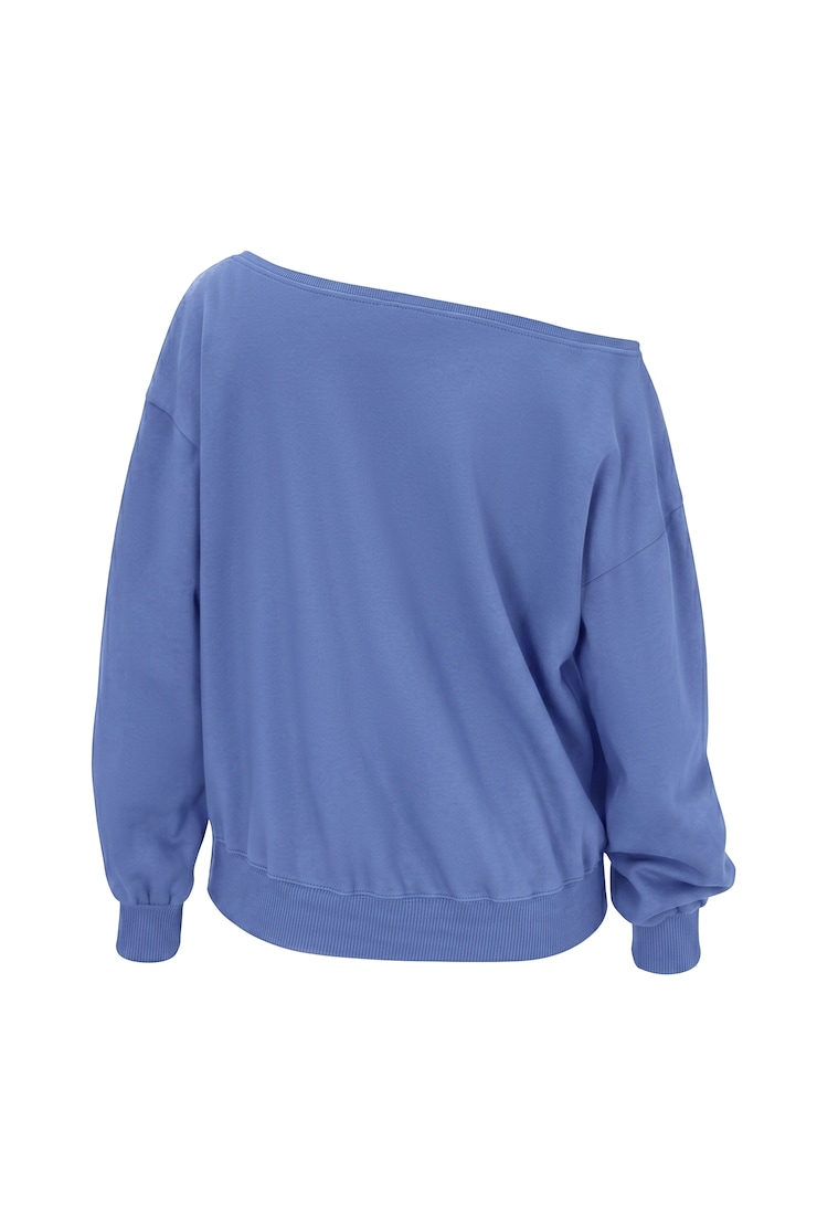 SoftTerry™ Off Shoulder Sweatshirt, Blue Blush, large