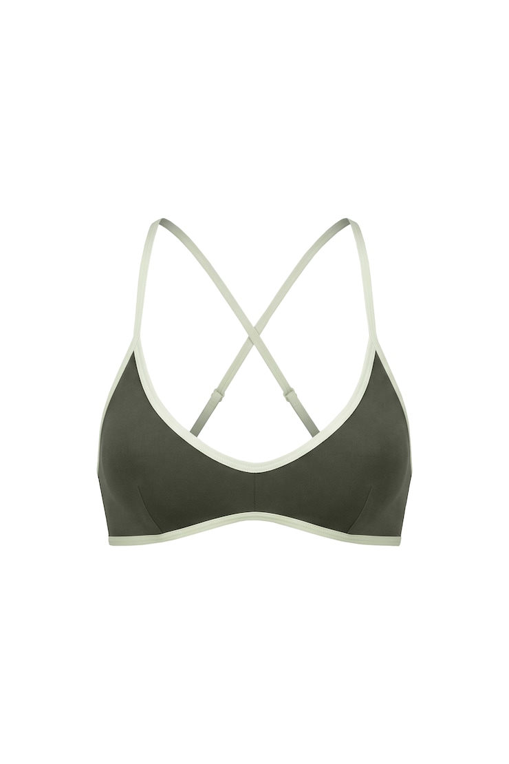 Active Curved Triangle Bra, Olive Obsession/Mint Mischief, large