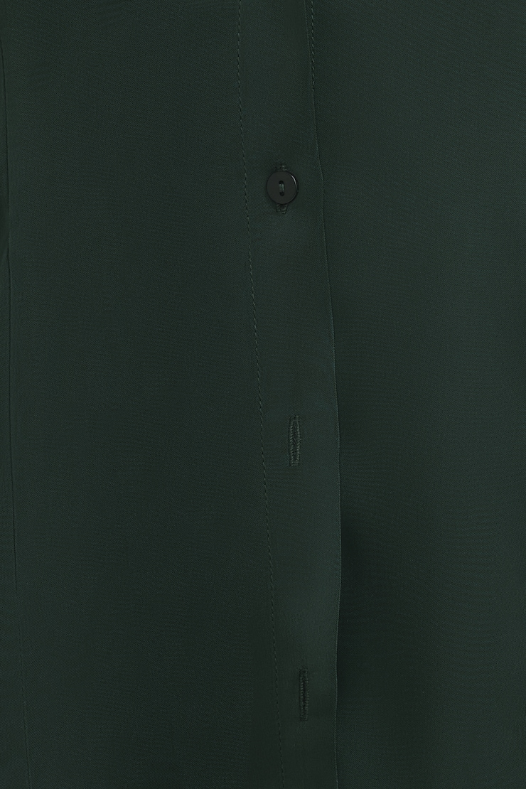 Eva Cinched Satin Shirt Scarab Green large