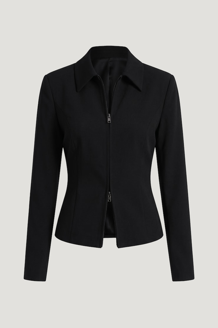 Double Zip Jacket Jet Black large