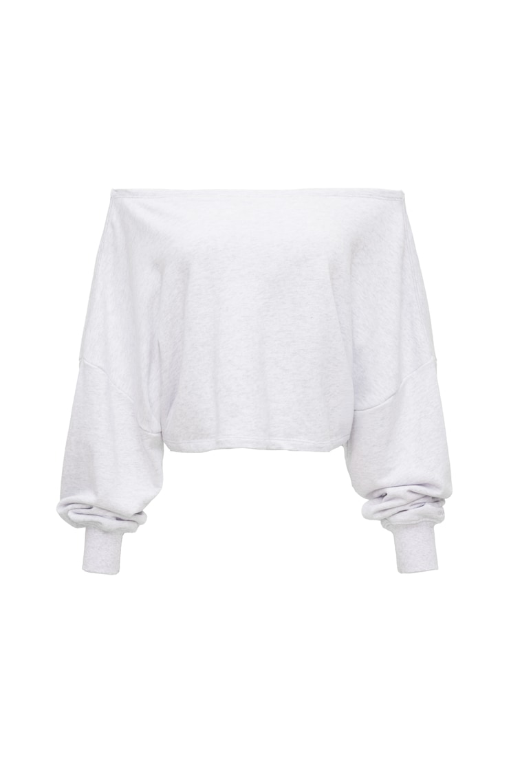 SoftTerry™ Dancer Off-Shoulder Top, Spring Grey Mix, large