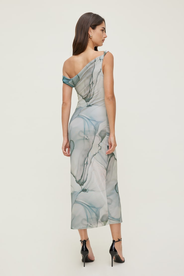 Jayde Mesh Midi Dress Blue Marble large