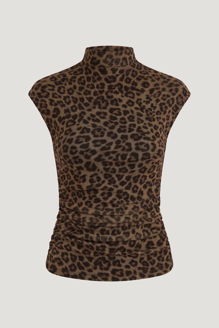 Bria Mesh Top Leopard Brown large