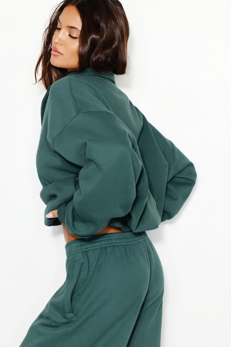 Sweatshirt UltraFleece à demi-fermeture éclair, Tentation sarcelle, large