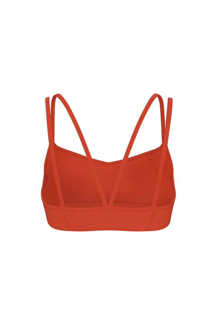 Bralette ultra-écourtée à bretelles doubles Active, Orange Paloma épicé, large