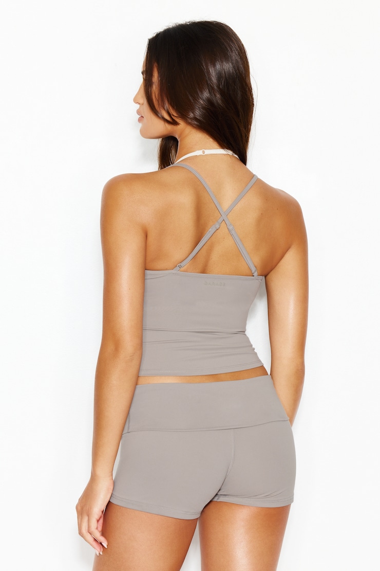 Active Layered Tank Top, Satellite Beige/Coconut Whip Beige, large