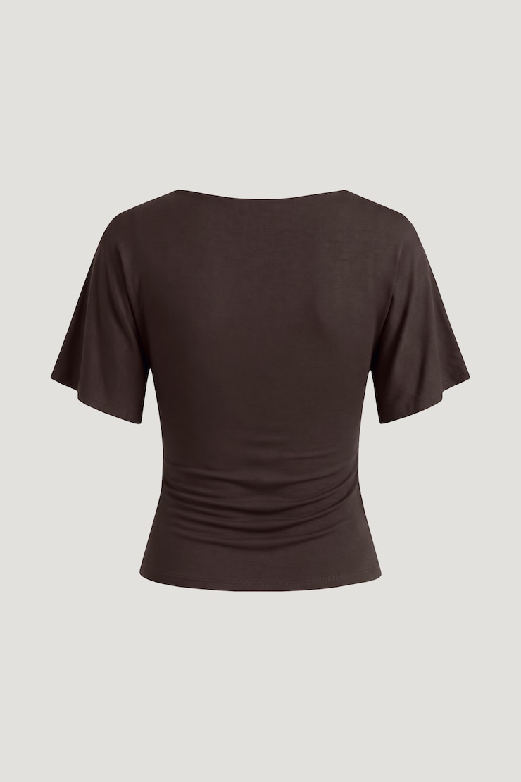 Kenzie Flutter Sleeve Top Java Brown large