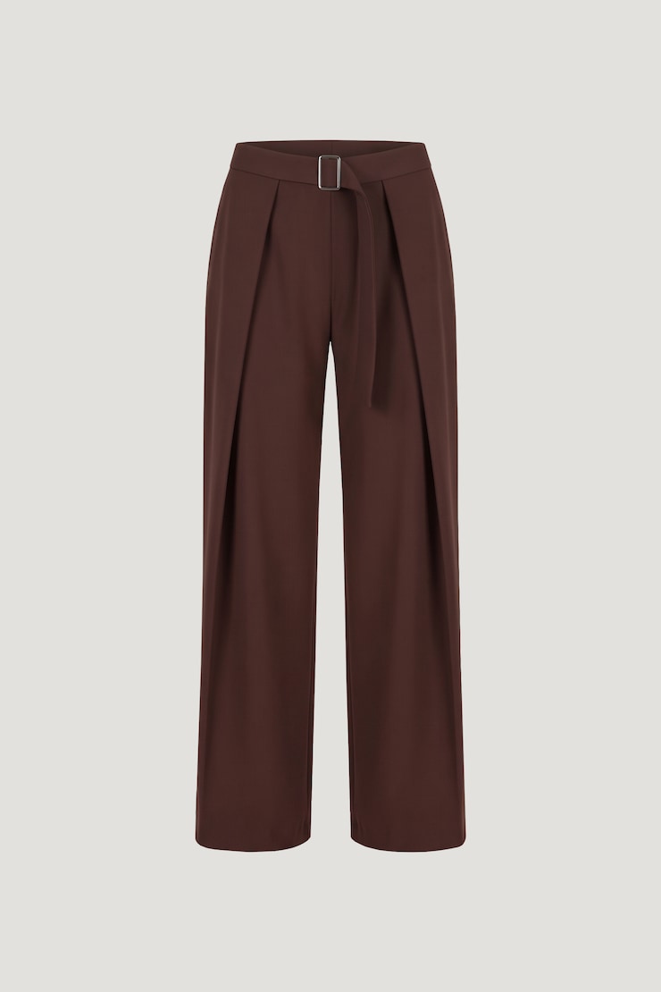 Tate Pleated Pants Bitter Chocolate Burgundy large