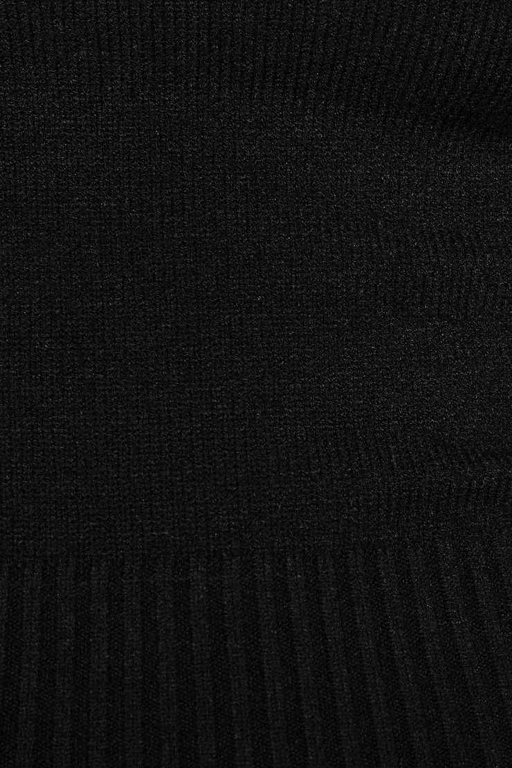 Long Sleeve Off Shoulder Top, Jet Black, large