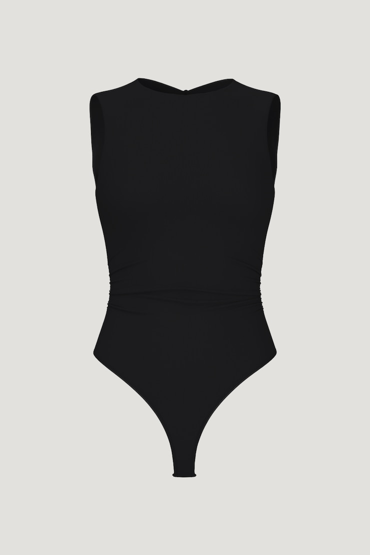 Sculpt Open Back Bodysuit Jet Black large