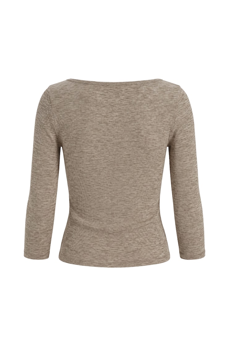 SnatchRib 3/4 Sleeve Top, Chalet Brown, large