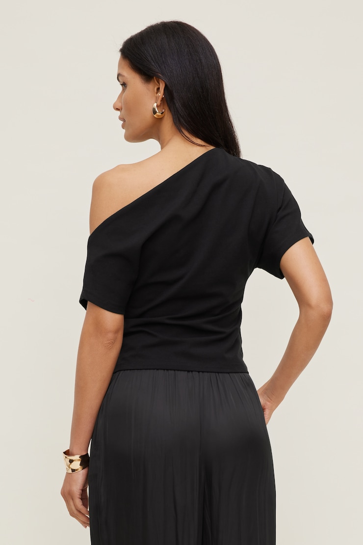 Alexa Cotton Spandex T Shirt Jet Black large
