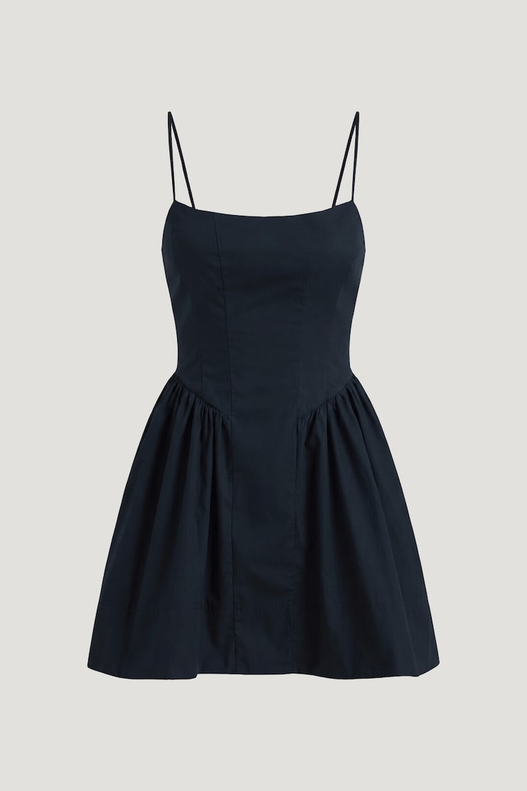 Flared Poplin Mini Dress Mariana Blue large