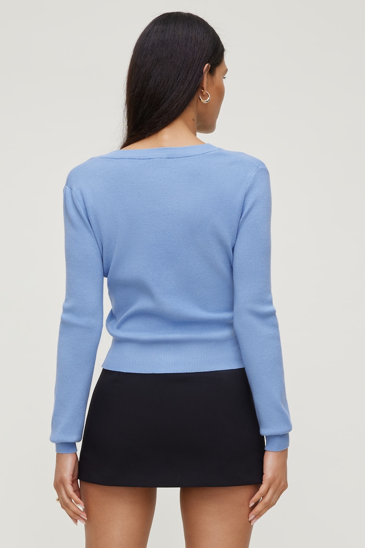 Rebecca Crewneck Cardigan Della Robbia Blue large