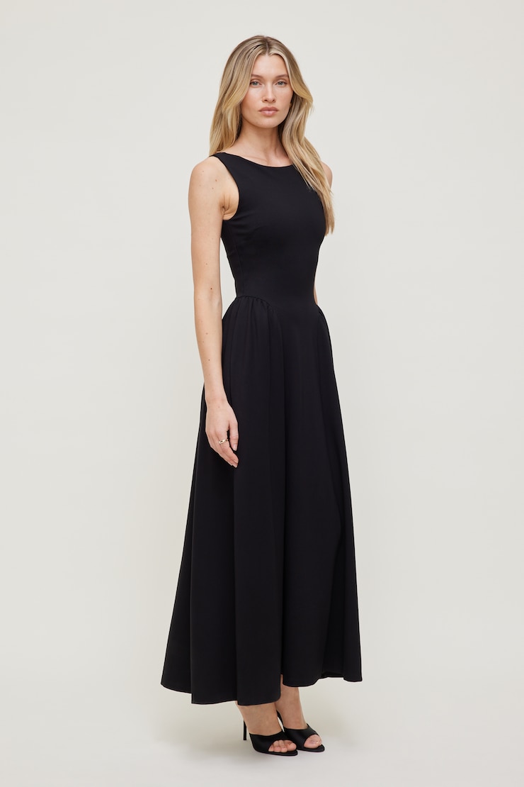 Iris Ponte Midi Dress Jet Black large