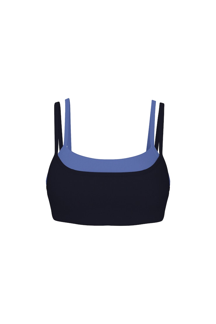 Active Double Layer Bra, Naughty Navy Blue/Blue Blush, large