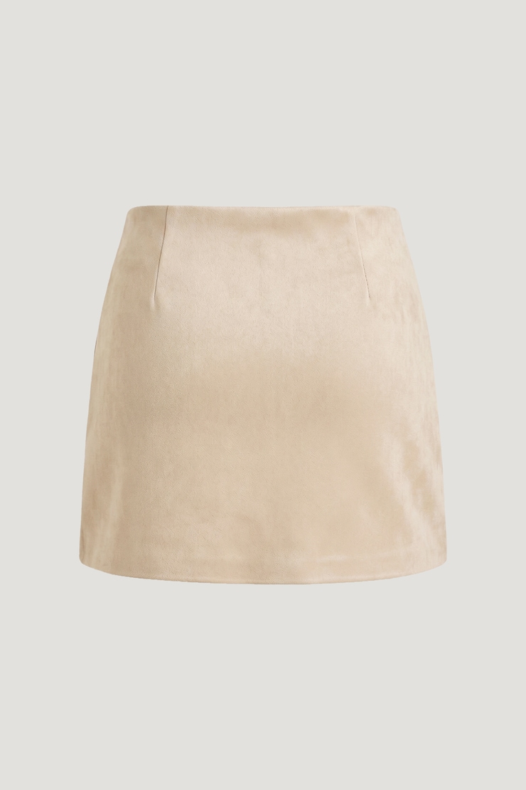 Stacie Faux Suede Mini Skort Faux Suede Pumice Stone Beige large