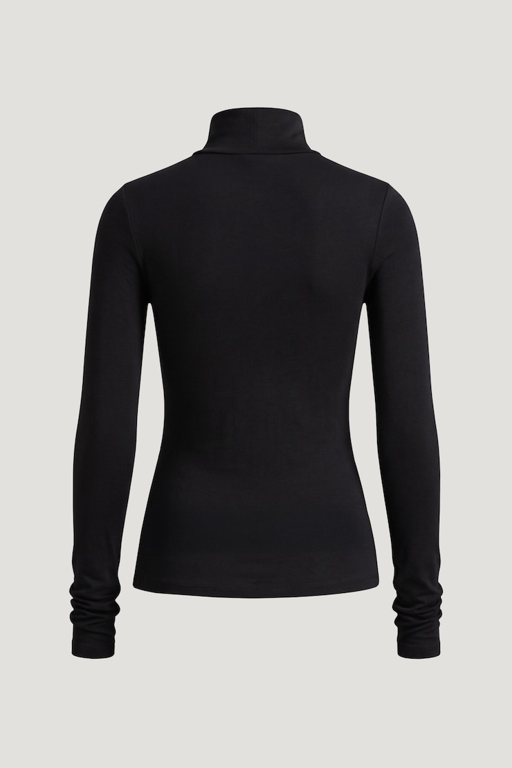 Fitted Turtleneck Top Jet Black large