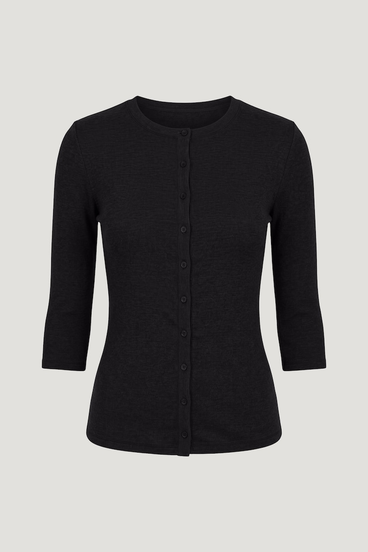 3/4 Sleeve Cardigan Jet Black large