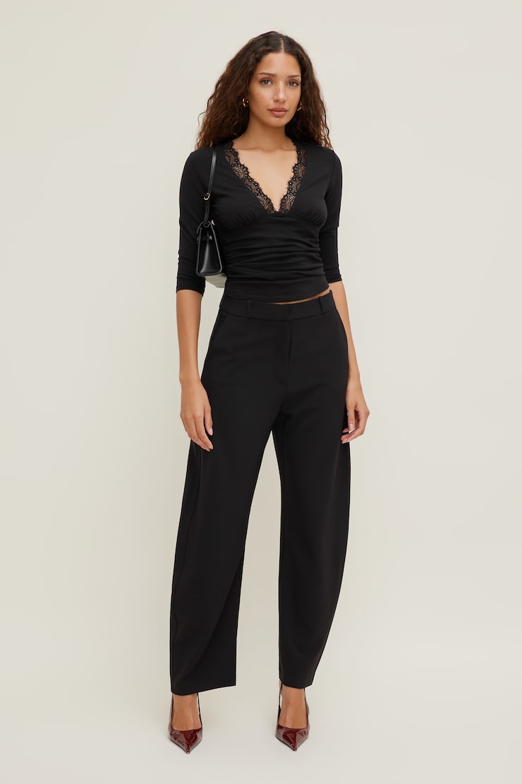 Pantalon à jambe ballon et taille mi-haute Andie