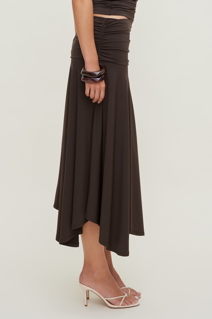 Sculpt Asymmetric Midi Skirt Java Brown large