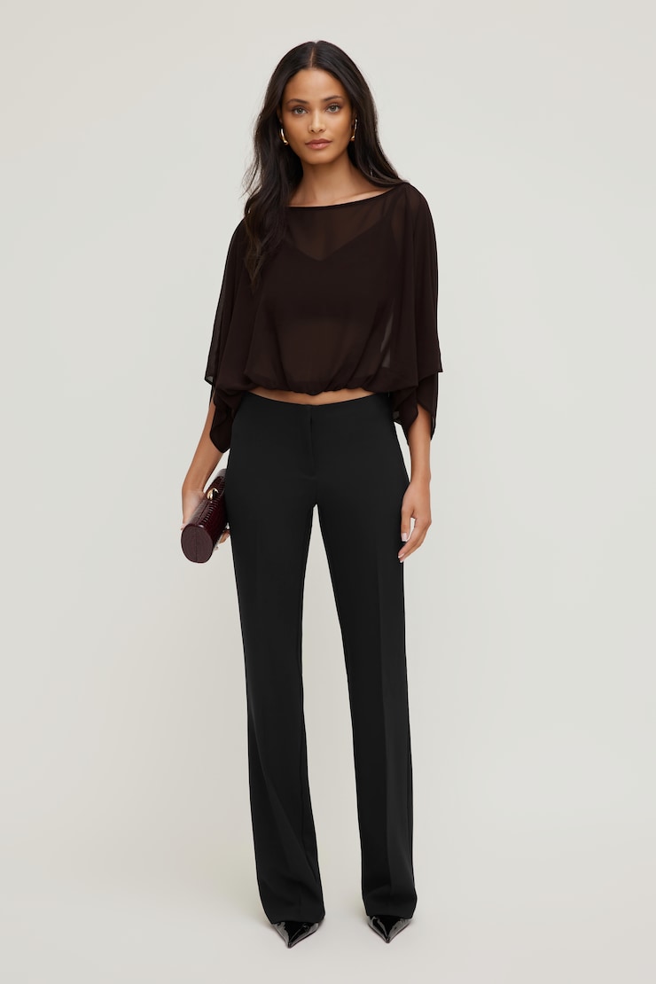 Bubble Cape Top Cherry Lacquer Burgundy large