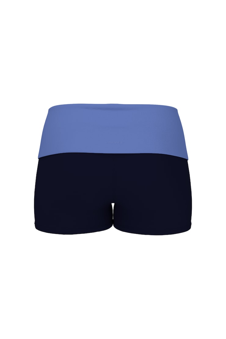 Active Foldover Booty Shorts, NAUGHTY NAVY + BLUE BLUSH, large
