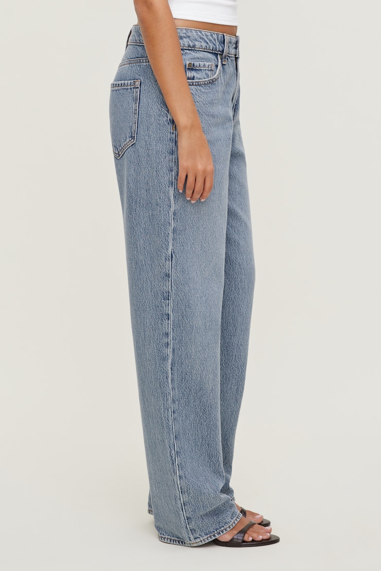Mika Mid Rise Relaxed Straight Leg Jeans Medium Light Indigo / Miles Away large