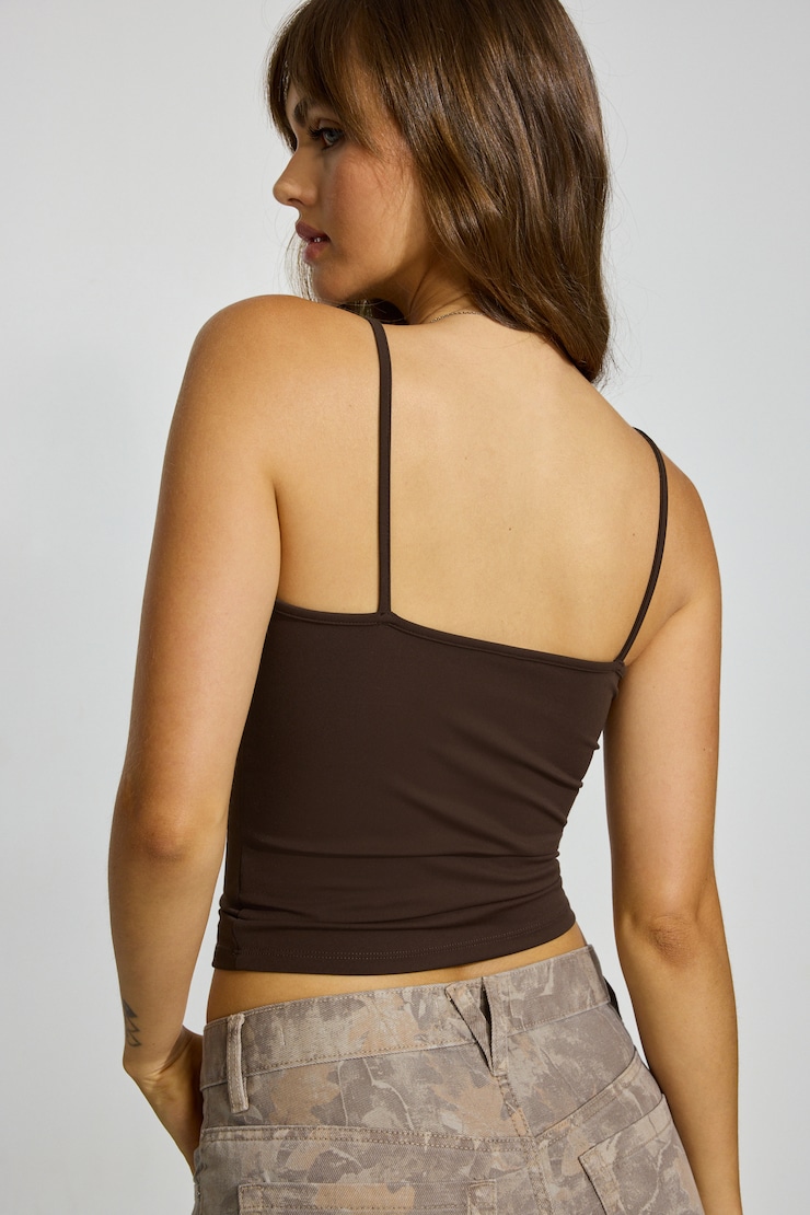 Sleek Scoop Cami Top, Armadillo Brown, large