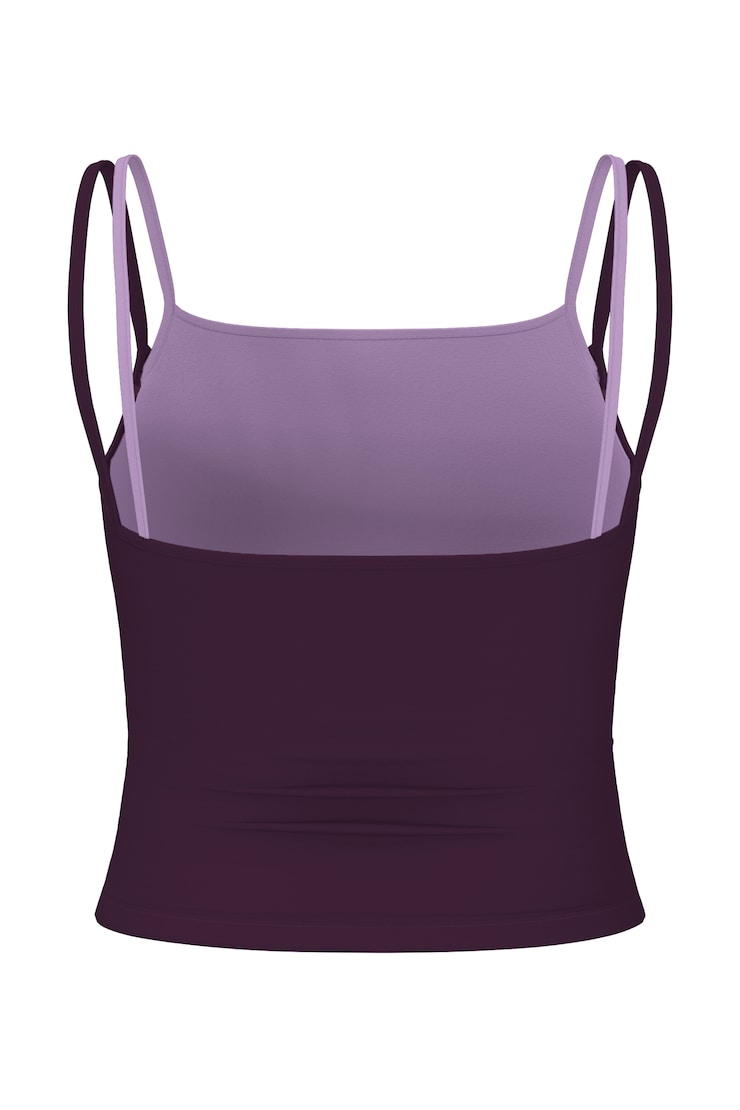 Sleek Double Layer Cami Top, Wild Berry Maroon/Lupine Purple, large