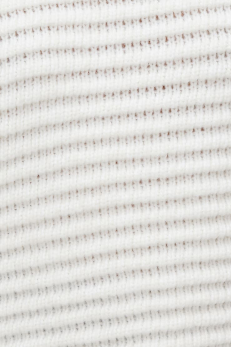 Chandail en tricot côtelé Lorelai Blanc cassé sel de mer large